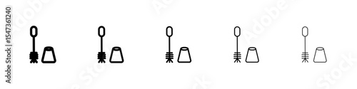 Toilet brush icon flat illustration set logo