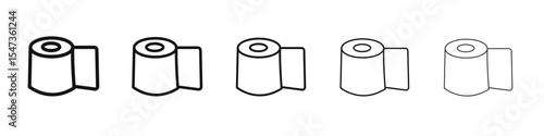 Toilet Paper icon flat illustration set logo