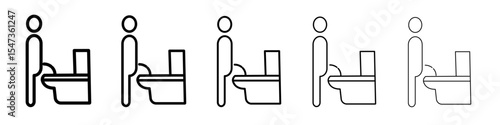 Toilet urinate icon flat illustration set logo