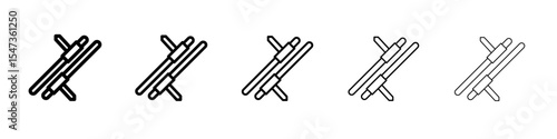 tonfa icon flat illustration set logo