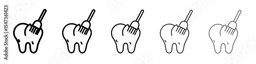 tooth Polish icon flat illustration set logo