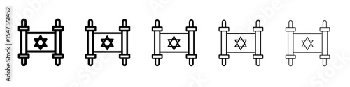 Torah icon flat illustration set logo