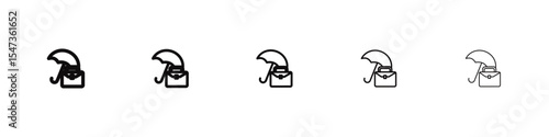 Travel insurance icon flat illustration set logo