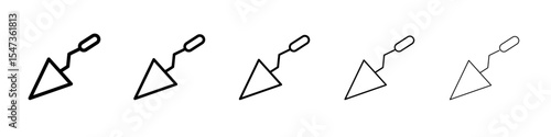 Trowel icon flat illustration set logo