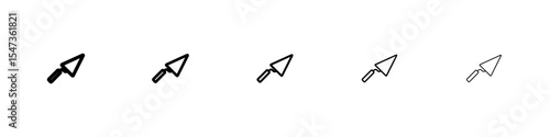 Trowel icon flat illustration set logo