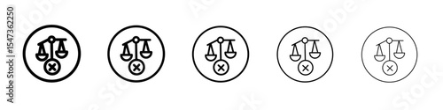 Unfair icon flat illustration set logo