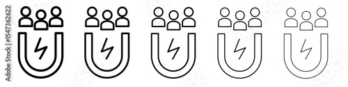 User Engagement icon flat illustration set logo