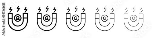 User Engagement icon flat illustration set logo