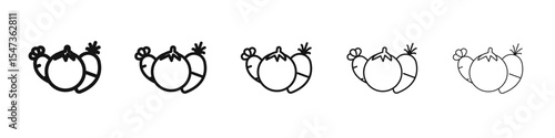 Vegetable icon flat illustration set logo