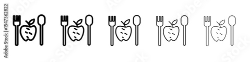 vegetarian food icon flat illustration set logo