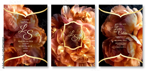 Luxury floral wedding invitation template, business brochure template, flyer design, universal background, versatile vector background, creative brochure template, party invitation template