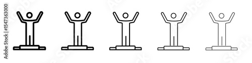 Victory icon flat illustration set logo