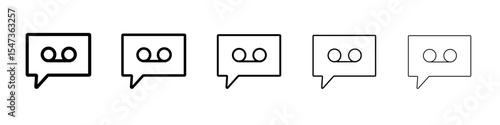 Voicemail icon flat illustration set logo