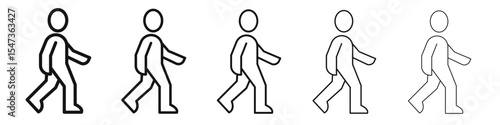 Walk icon flat illustration set logo