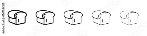 White bread icon flat illustration set logo