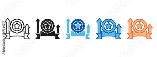 Level Up Icon Set Multiple Style Collection