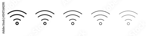 Wifi Signal icon flat illustration set logo