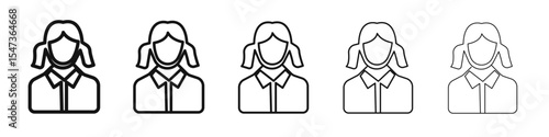 Woman icon flat illustration set logo