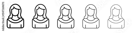 woman icon flat illustration set logo