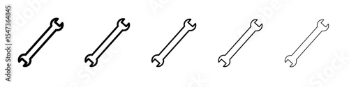Wrench icon flat illustration set logo
