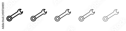 Wrench icon flat illustration set logo