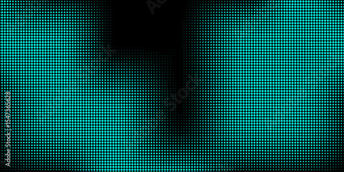 Teal Black Halftone Pattern – Abstract Gradient Grid Pixel Background.