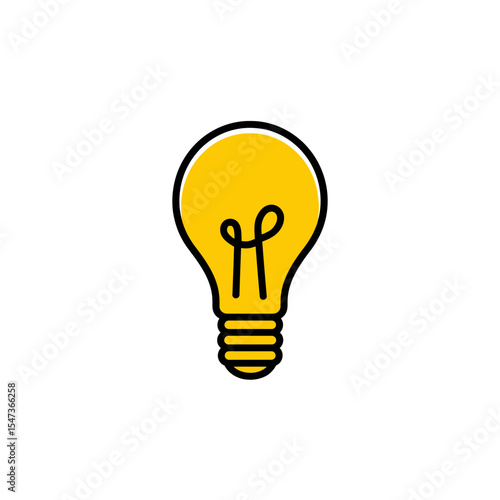 Yellow bulb illuminates idea concept brightly against white background design