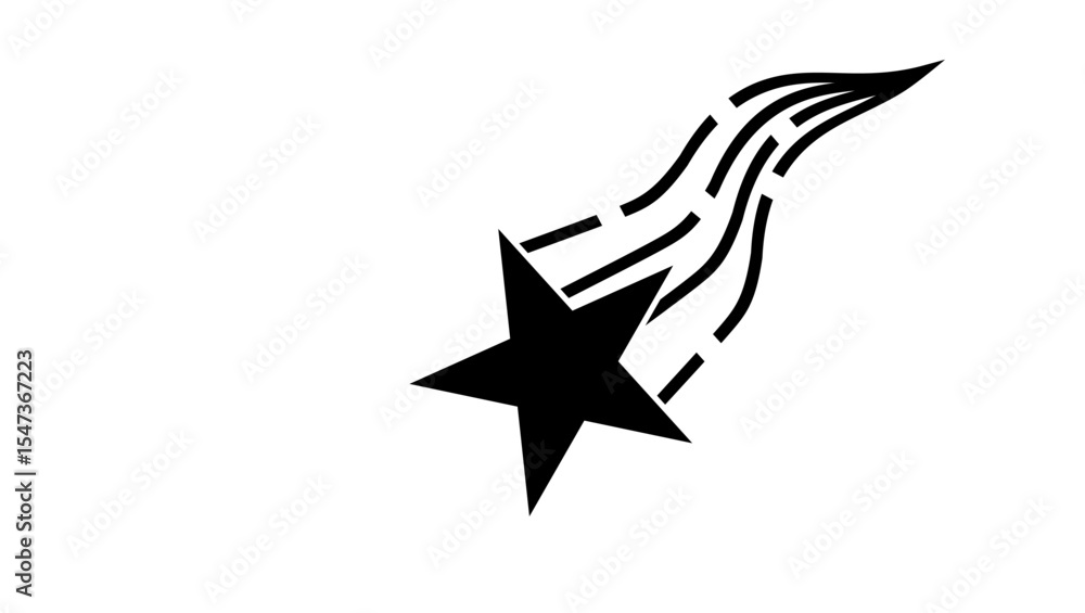 Obraz premium Shooting Star symbol, black isolated silhouette