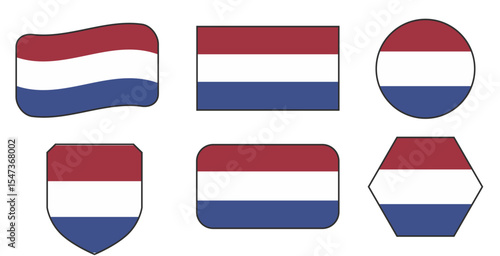 Free Download  Flag of Netherland in modern abstract shapes, waving, badge, design template - GFXLoad