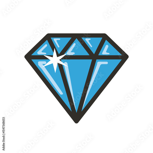Shining diamond reflects light brilliantly displaying facets clearly isolated shot