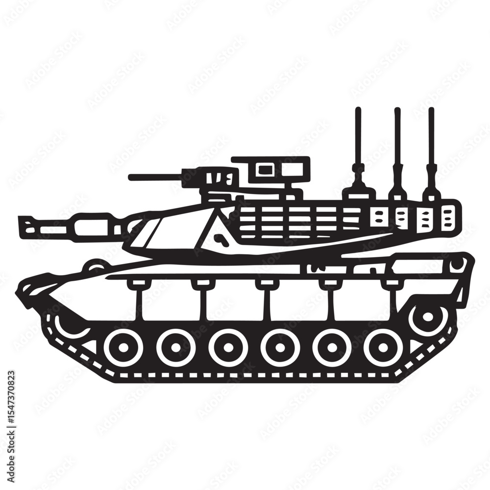 Naklejka premium Military Tank Illustration Design for Sublimation Projects