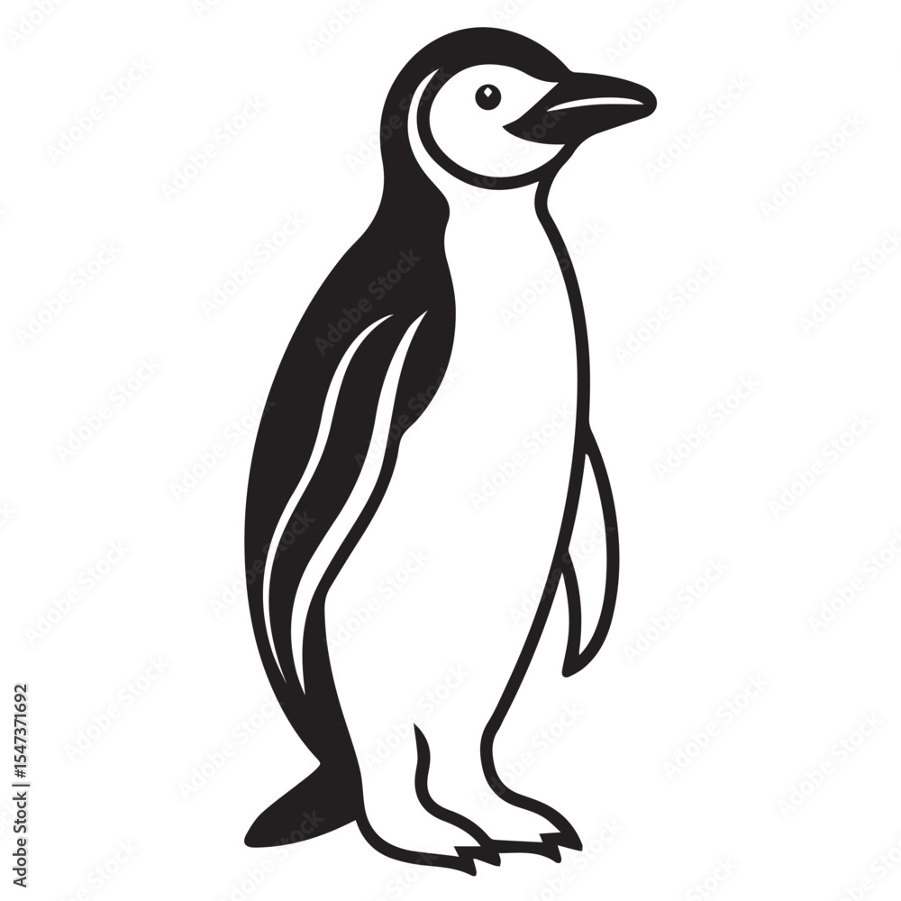 Obraz premium Penguin Silhouette Vector Icon