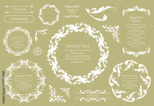 Fashionable frame. Design template. A set of gorgeous foreheads.
