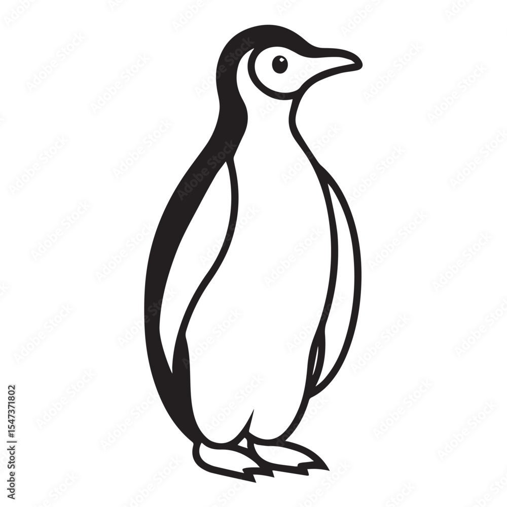 Obraz premium Penguin Silhouette Vector Icon