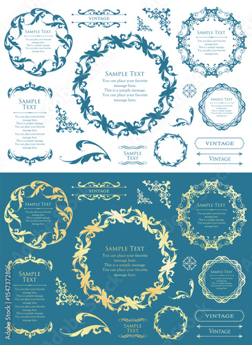 Fashionable frame. Design template. A set of gorgeous foreheads.

