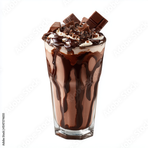 Decadent Chocolate Milkshake , isolated on white background png