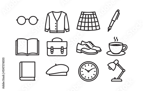 Academic Still Life Outlines Back to School Essentials Aesthetic Layout