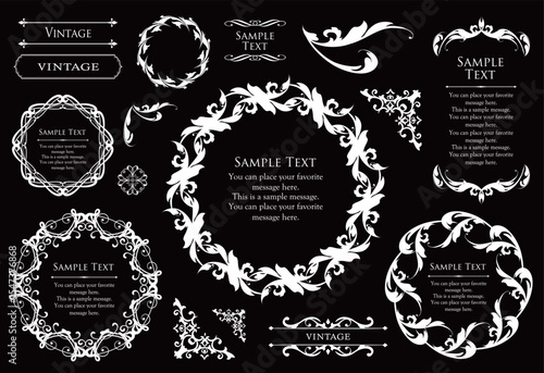 Fashionable frame. Design template. A set of gorgeous foreheads.

