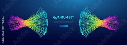Background with data and abstract tech line design in vibrant blue. Network powered by AI and digital flow for big light connections. Vector wave with cyber energy effect.