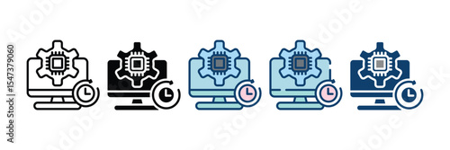 Thread Scheduler Icon Set Multiple Style Collection