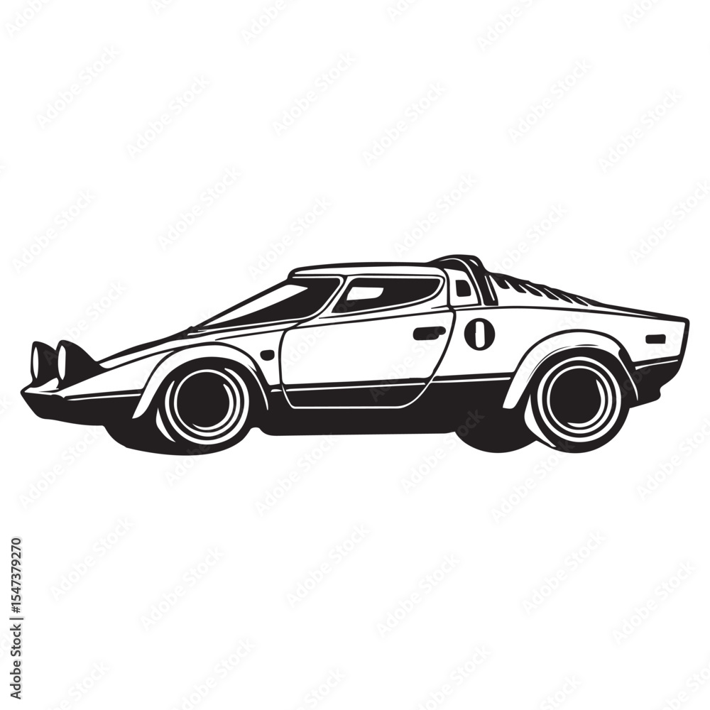 Naklejka premium Sport Car Racing Illustration Sublimation Art Clipart