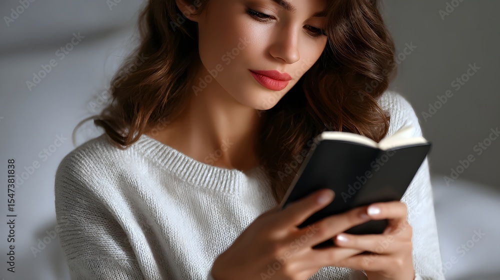 Woman reading a book on her smartphone, digital lifestyle Woman reading a book on her smartphone, digital lifestyle