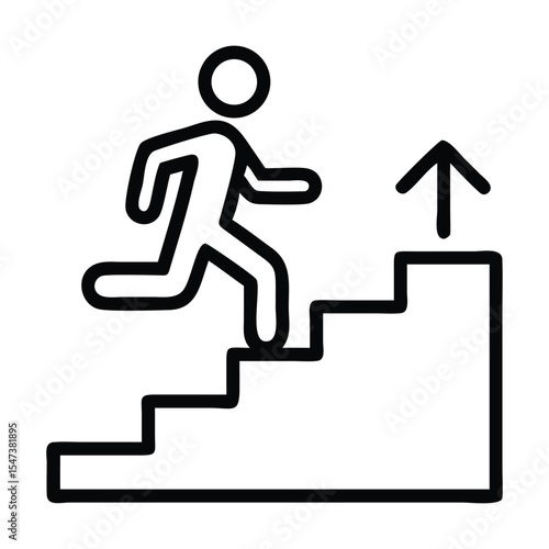 man running down the stairs