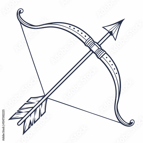 Professional bow and arrow design element transparent background