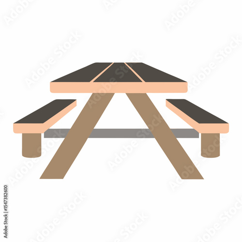 Simple picnic table illustration park outdoor recreation leisure