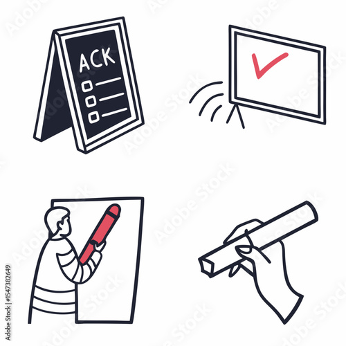 Checklist aboard presentation approved handwriting marker