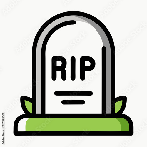 Cartoon gravestone rip icon death cemetery halloween spooky