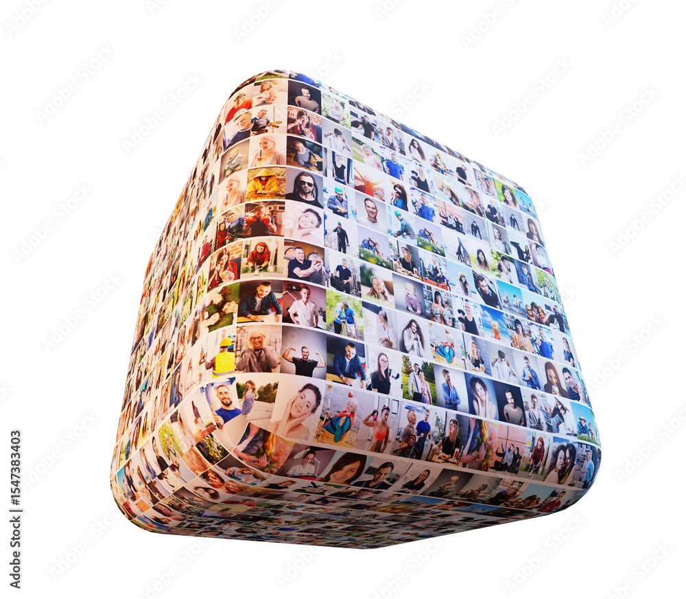 © Photocreo Bednarek - People portraits on cube. Celebrating community and interaction © Photocreo Bednarek - People portraits on cube. Celebrating community and interaction
