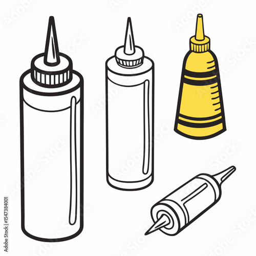 Various squeeze bottles dispensers containers