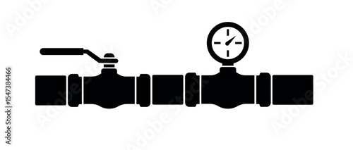Pipe icon in black and white	